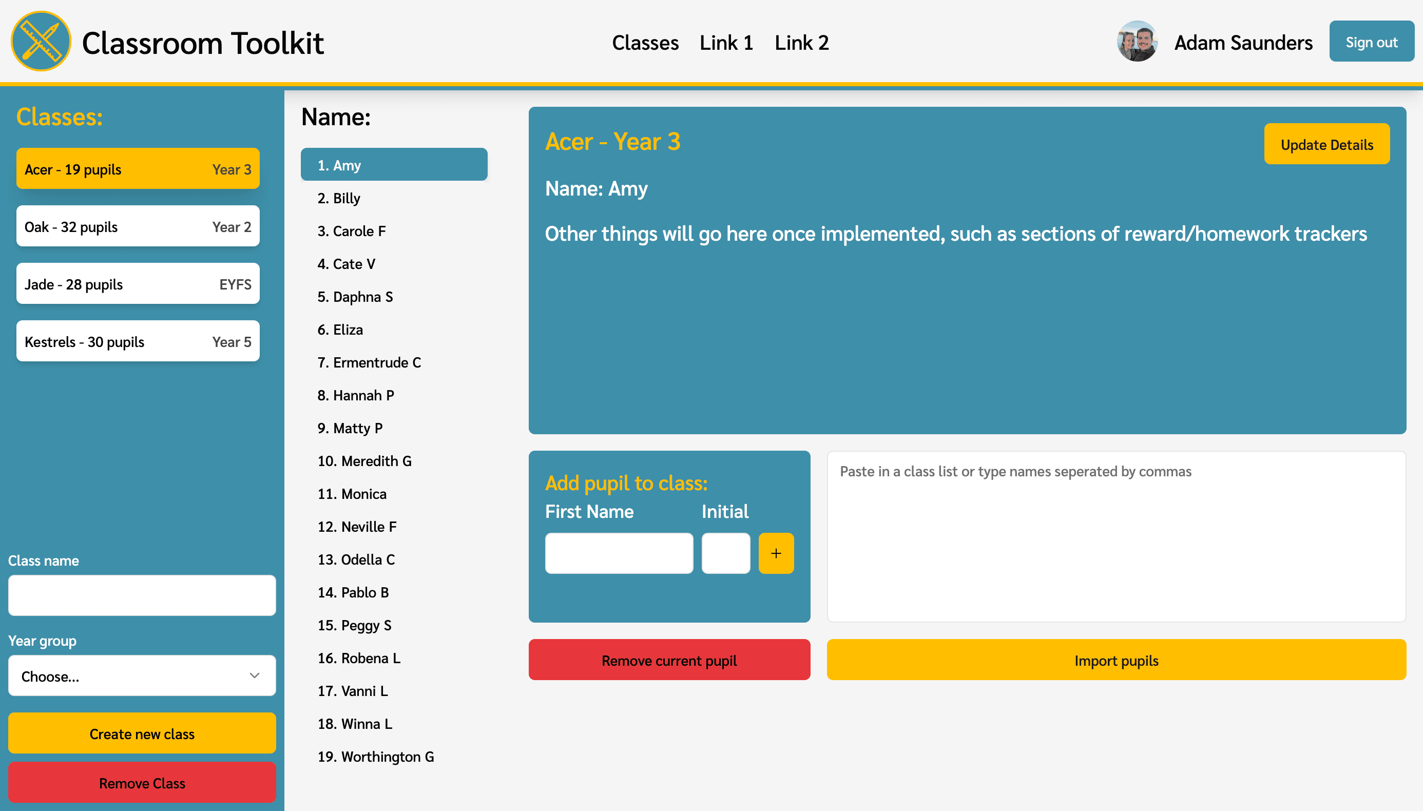 The class manager view of Classroom Toolkit